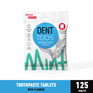 Denttabs Toothpaste Tablets – Mint flavor Plastic Free 125 pieces with fluoride