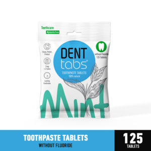 Denttabs toothpaste tablets – Mint flavor Plastic Free 125 pieces without fluoride